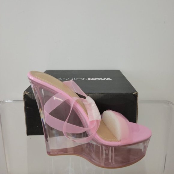 10 PINK WEDGE PLATFORM HEELS by Fashion Nova Style No: HAVANNA1 - Picture 3 of 5